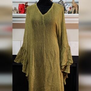 Stylish Olive Green Sunlit Boho Kaftan